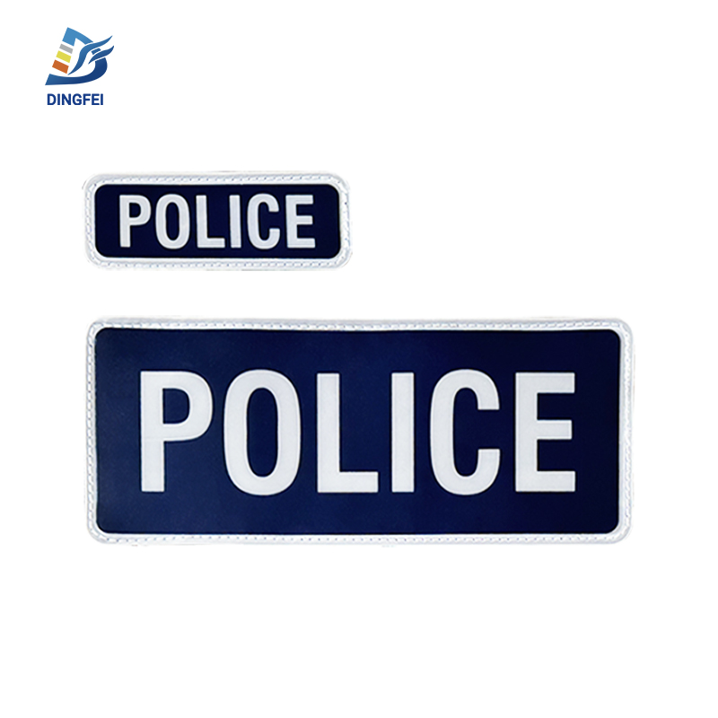 Blue PVC Reflective Police Patches - 